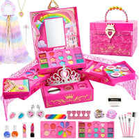 HKM-263891 Kids All-in-One DIY Bead Bracelet and Makeup Set for Ages 2 to 13, Plastic Cosmetics Toy