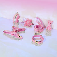 HKM-2639421 Classic Soft Velvet Pet Collar and Traction Rope Set with Bow Tie and Toilet Bag