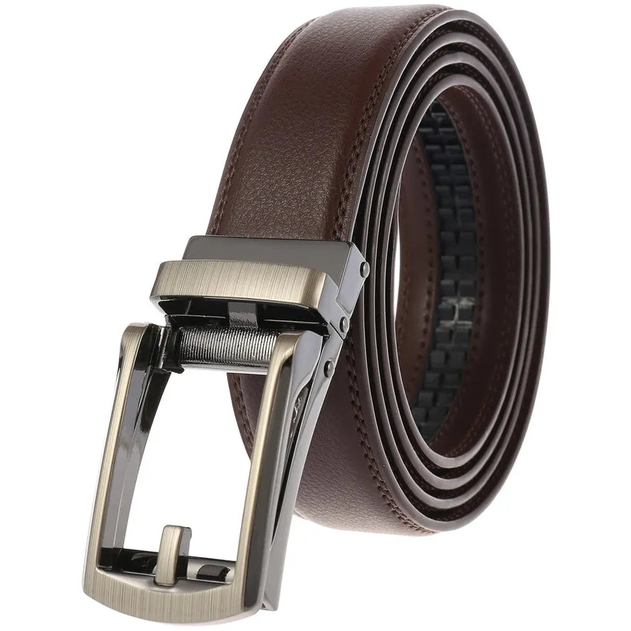 HKM-263955 Men's Leather Automatic Buckle Belt - Style LY33-32314-1