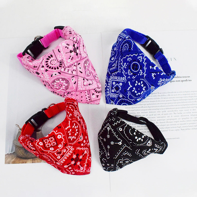 HKM-2639933 Small Dog/Cat Polyester Triangle Scarf Collar - Pink, Black, Dark Blue, Bright Red