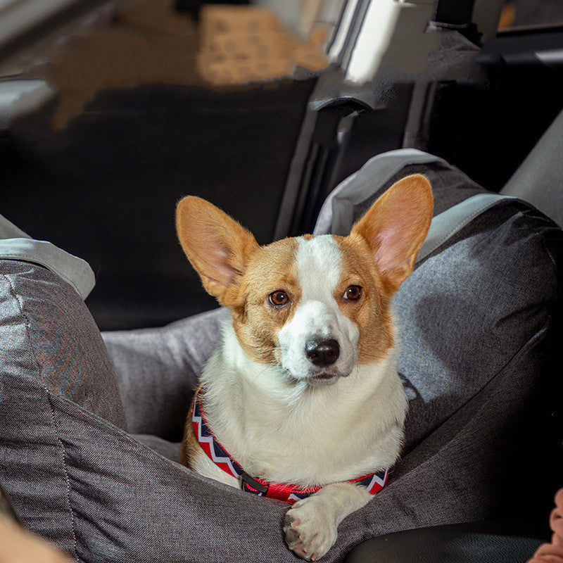 HKM-2640189 Multifunctional Car Kennel Seat Cushion for Pets Up to 10kg, Available in Gray and Brown