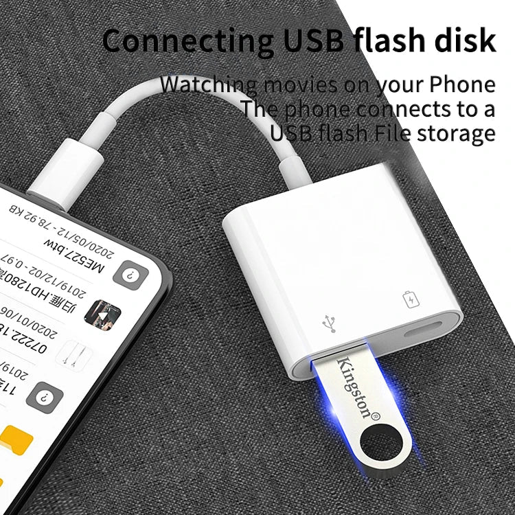 HKM-264147 2 in 1 USB C OTG Adapter with 18W PD/QC Charging Splitter for iPad and Android Devices