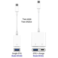 HKM-264147 2 in 1 USB C OTG Adapter with 18W PD/QC Charging Splitter for iPad and Android Devices
