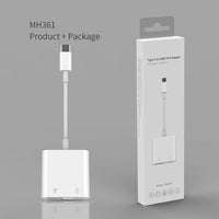 HKM-264147 2 in 1 USB C OTG Adapter with 18W PD/QC Charging Splitter for iPad and Android Devices