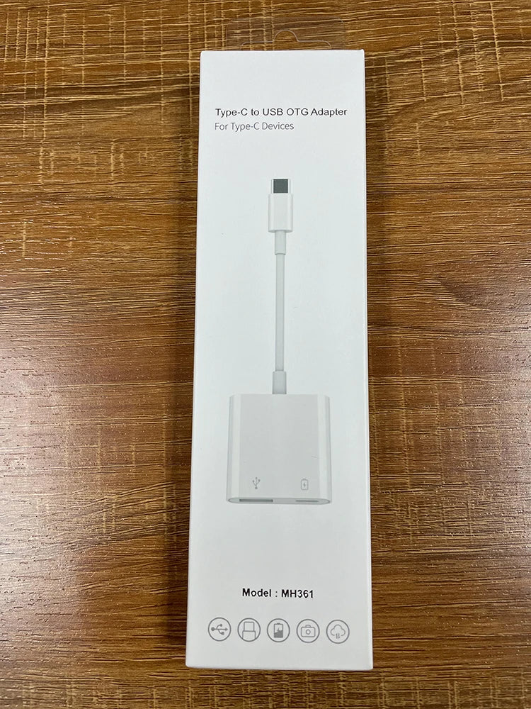 HKM-264147 2 in 1 USB C OTG Adapter with 18W PD/QC Charging Splitter for iPad and Android Devices