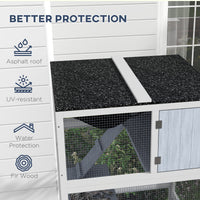 HKM-2641981 Gray Outdoor Cat Enclosure on Wheels with Hammock and Ramps for Cats up to 12 lbs