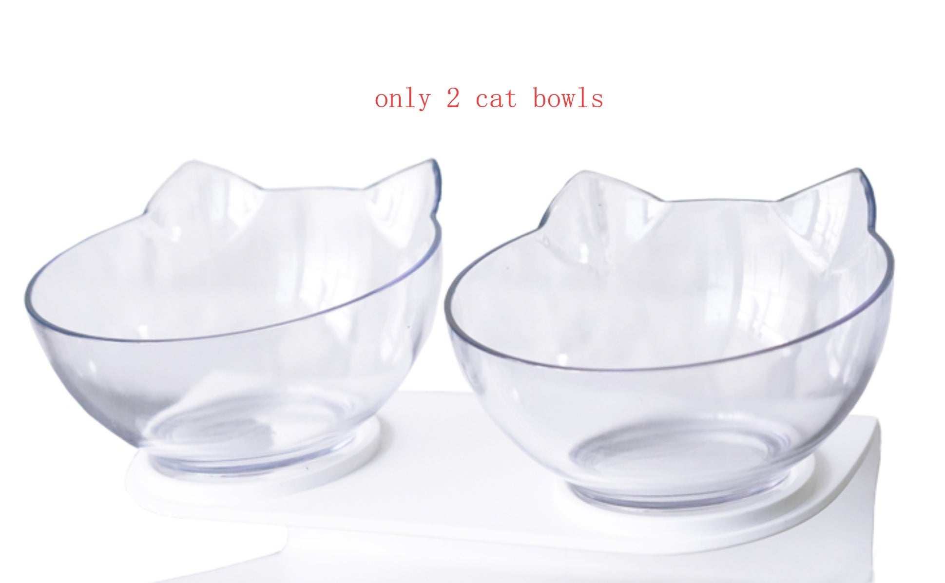 HKM-2643901 Transparent Cat Bowl with Inclined Design for Easy Eating and Comfort