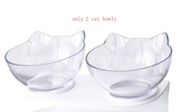 HKM-2643901 Transparent Cat Bowl with Inclined Design for Easy Eating and Comfort