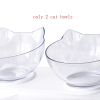 HKM-2643901 Transparent Cat Bowl with Inclined Design for Easy Eating and Comfort