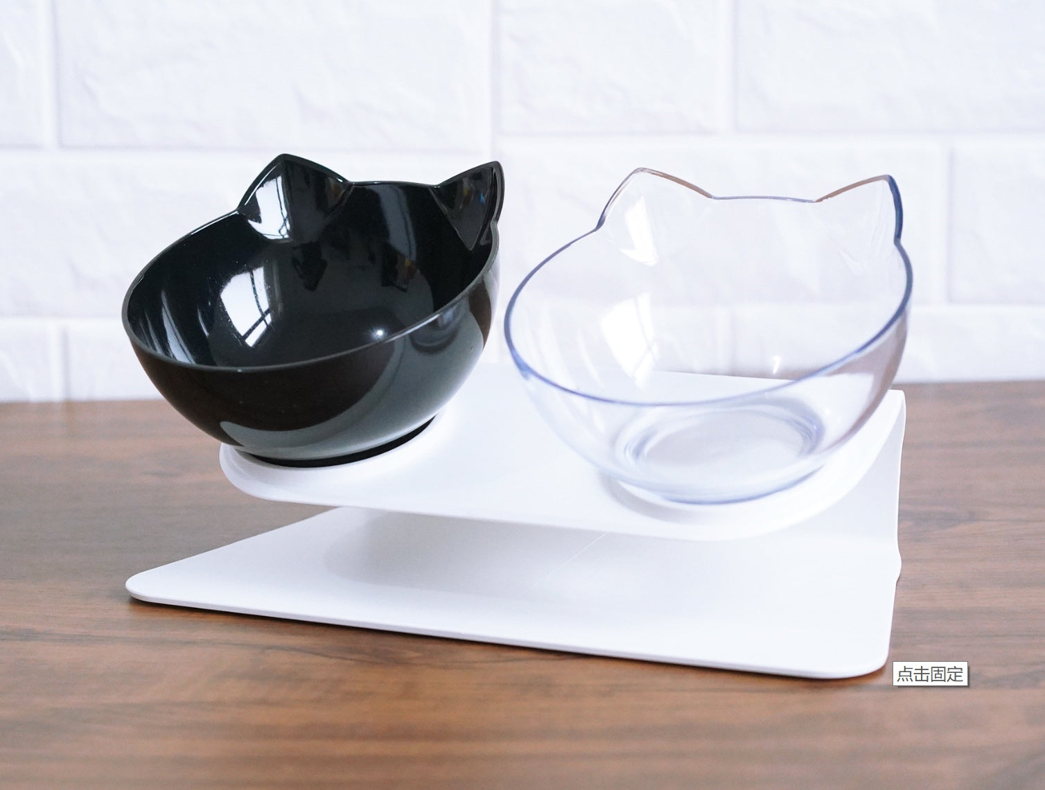 HKM-2643901 Transparent Cat Bowl with Inclined Design for Easy Eating and Comfort