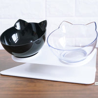 HKM-2643901 Transparent Cat Bowl with Inclined Design for Easy Eating and Comfort