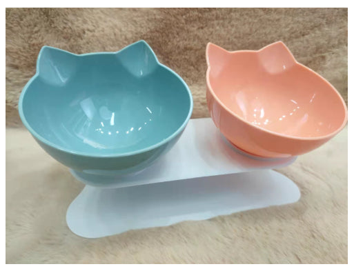 HKM-2643901 Transparent Cat Bowl with Inclined Design for Easy Eating and Comfort