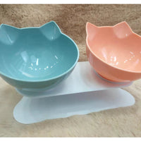 HKM-2643901 Transparent Cat Bowl with Inclined Design for Easy Eating and Comfort