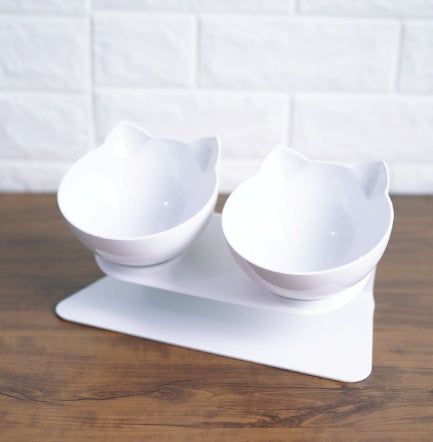 HKM-2643901 Transparent Cat Bowl with Inclined Design for Easy Eating and Comfort