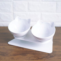 HKM-2643901 Transparent Cat Bowl with Inclined Design for Easy Eating and Comfort