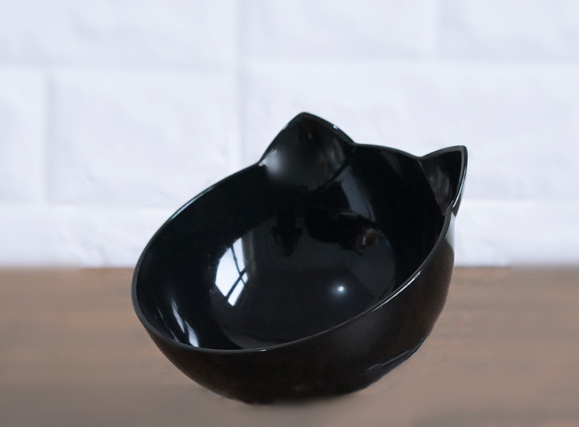 HKM-2643901 Transparent Cat Bowl with Inclined Design for Easy Eating and Comfort