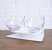 HKM-2643901 Transparent Cat Bowl with Inclined Design for Easy Eating and Comfort
