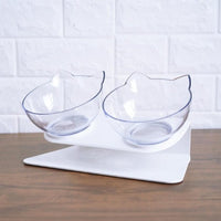 HKM-2643901 Transparent Cat Bowl with Inclined Design for Easy Eating and Comfort
