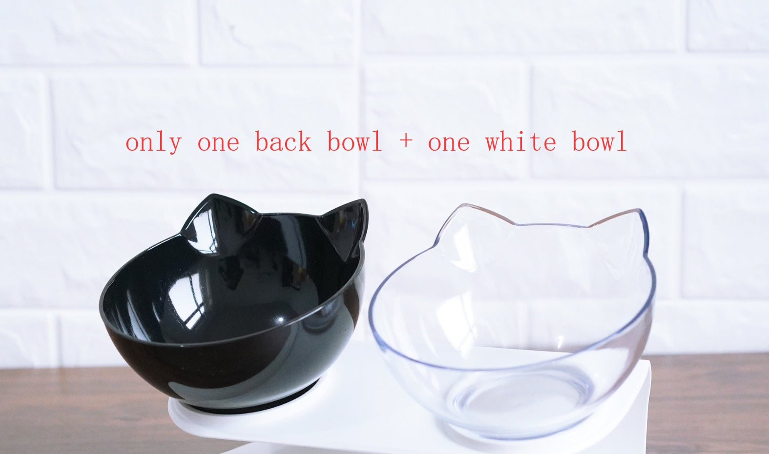 HKM-2643901 Transparent Cat Bowl with Inclined Design for Easy Eating and Comfort