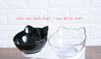 HKM-2643901 Transparent Cat Bowl with Inclined Design for Easy Eating and Comfort