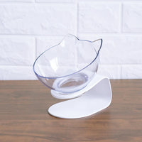 HKM-2643901 Transparent Cat Bowl with Inclined Design for Easy Eating and Comfort