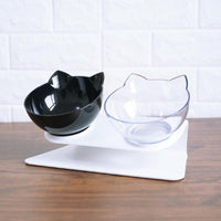 HKM-2643901 Transparent Cat Bowl with Inclined Design for Easy Eating and Comfort