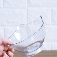 HKM-2643901 Transparent Cat Bowl with Inclined Design for Easy Eating and Comfort