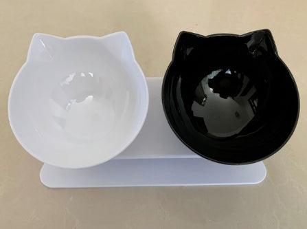 HKM-2643901 Transparent Cat Bowl with Inclined Design for Easy Eating and Comfort