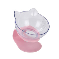 HKM-2643901 Transparent Cat Bowl with Inclined Design for Easy Eating and Comfort