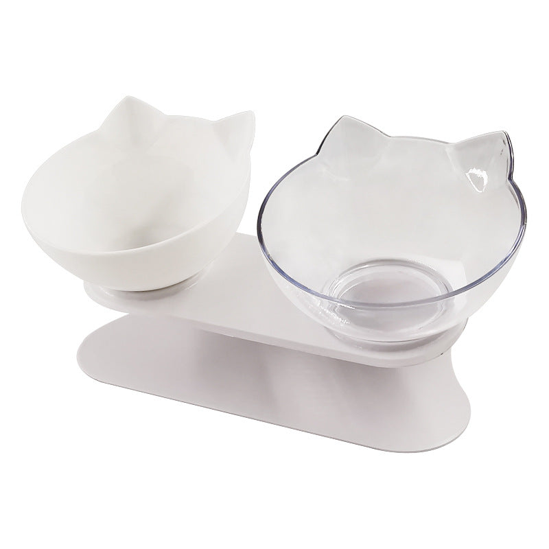 HKM-2643901 Transparent Cat Bowl with Inclined Design for Easy Eating and Comfort