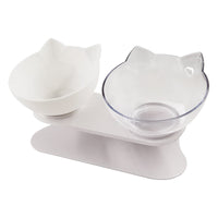 HKM-2643901 Transparent Cat Bowl with Inclined Design for Easy Eating and Comfort
