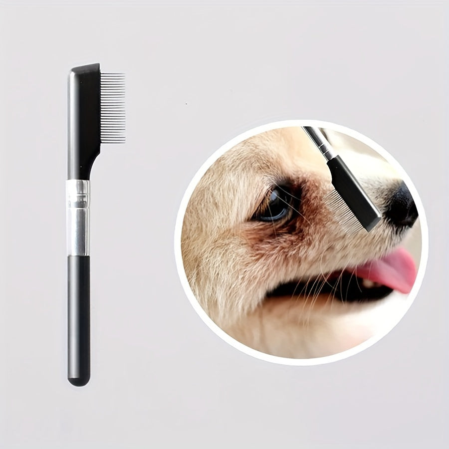 HKM-2645181 Pet-Friendly Eye Grooming Brush with Soft Tear Stain Remover and Ambidextrous Design for Dogs and Cats