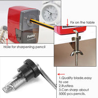 HKM-264531 Metal and Plastic Manual Desk Pencil Sharpener for Office, Home, and School