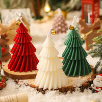 HKM-264531 Spiral Aromatherapy Candle in White, Christmas Red, and Christmas Green for Home and Desktop Decoration
