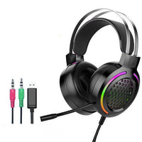 HKM-264595 RGB Gaming Headset with 50mm Driver and All-Directional Microphone, Comfortable Protein Memory Cushion, USB Interface