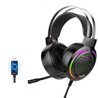 HKM-264595 RGB Gaming Headset with 50mm Driver and All-Directional Microphone, Comfortable Protein Memory Cushion, USB Interface