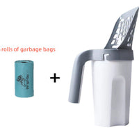 HKM-2647485 Large Capacity Portable Cat Litter Scoop with Removable Washable Design and 4 Rolls of Garbage Bags
