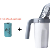 HKM-2647485 Large Capacity Portable Cat Litter Scoop with Removable Washable Design and 4 Rolls of Garbage Bags