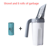HKM-2647485 Large Capacity Portable Cat Litter Scoop with Removable Washable Design and 4 Rolls of Garbage Bags