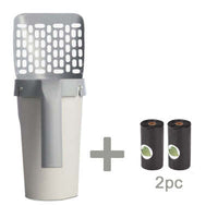 HKM-2647485 Large Capacity Portable Cat Litter Scoop with Removable Washable Design and 4 Rolls of Garbage Bags