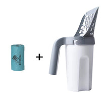 HKM-2647485 Large Capacity Portable Cat Litter Scoop with Removable Washable Design and 4 Rolls of Garbage Bags