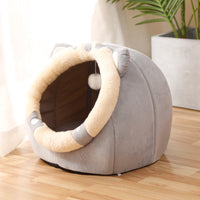 HKM-2647741 Cozy Semi-Enclosed Cat Nest for All Seasons in Various Colors and Sizes