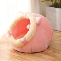 HKM-2647741 Cozy Semi-Enclosed Cat Nest for All Seasons in Various Colors and Sizes