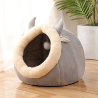 HKM-2647741 Cozy Semi-Enclosed Cat Nest for All Seasons in Various Colors and Sizes