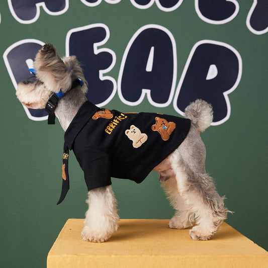 HKM-2647869 Trendy Cotton Shirt and Tie Set for Small to Medium-Sized Dogs