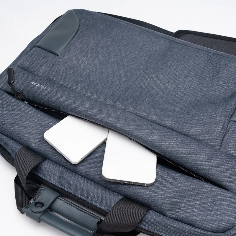 HKM-264787 Genuine Leather Laptop Shoulder Bag for Business and Office Use