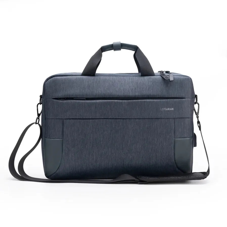 HKM-264787 Genuine Leather Laptop Shoulder Bag for Business and Office Use
