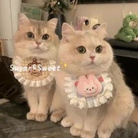 HKM-2648253 Cartoon Pet Bib Scarf for Cats and Dogs - Happy Duck, Bear, and Bunny Designs