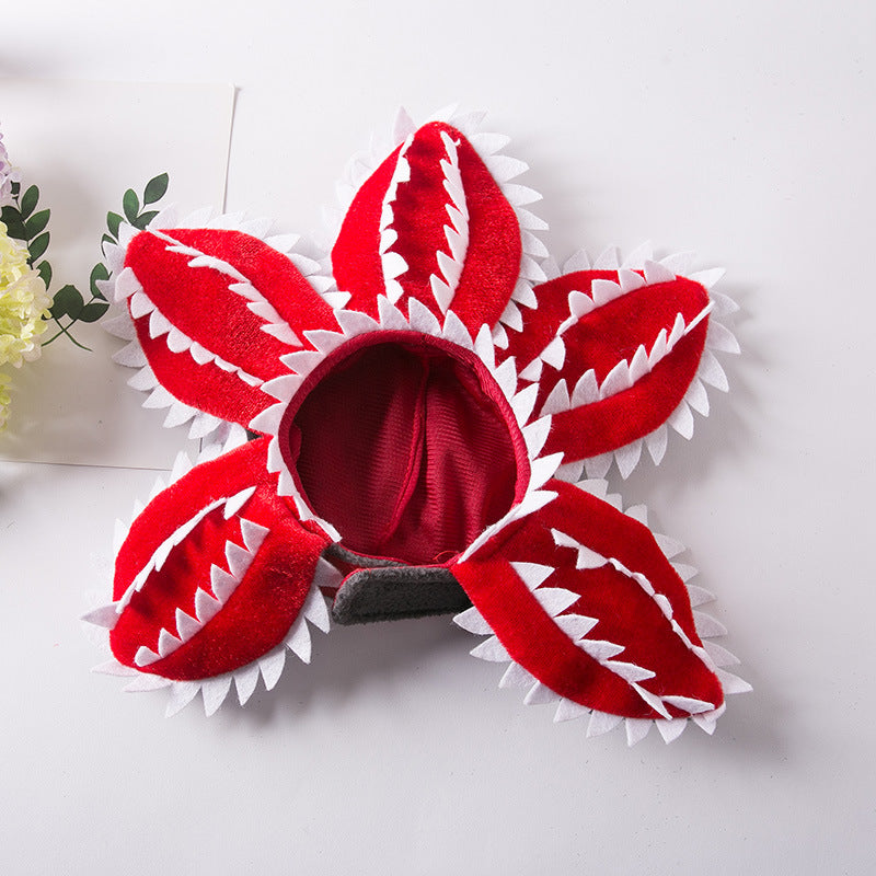 HKM-2648509 Cannibal Flower Fun Polyester Headgear for Cats in Multiple Sizes