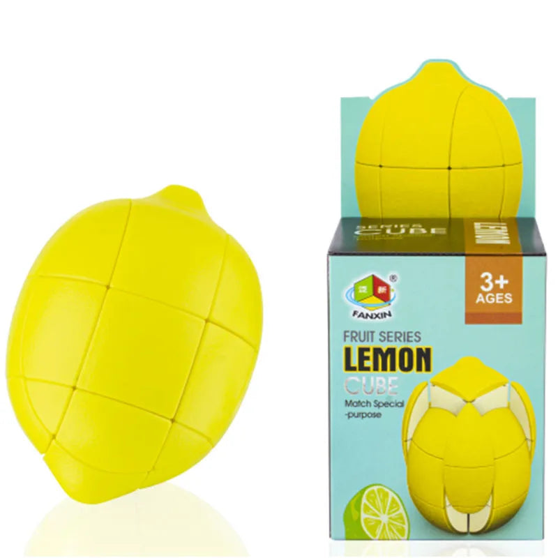HKM-264979 3x3 Lemon Magic Cube - Educational Anti-Stress Simulation Toy for Kids and Adults